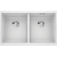 Fregadero bajo encimera BLANCO SUBLINE 350/350-U BLANCO V/M. 523578. Dos cubetas, Blanco. Para mueble de 80 cm